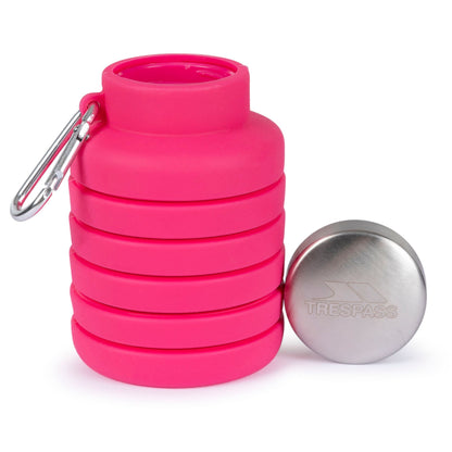 Vavo Folded Silicone Bottle With Carabineer 0.5L in Flamingo