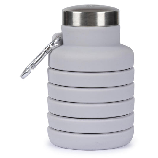 Vavo Folded Silicone Bottle With Carabineer 0.5L in Platinum
