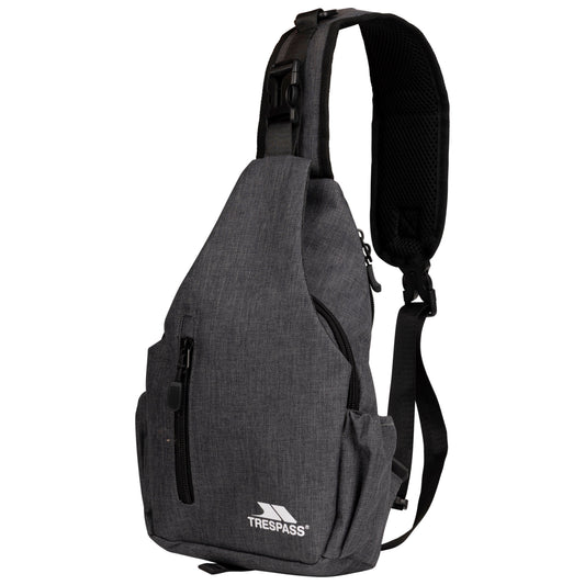 Gray sling bag with Trespass logo on a white background