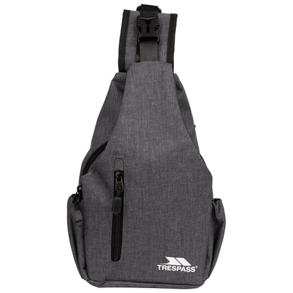 Gray sling bag with Trespass logo on a white background