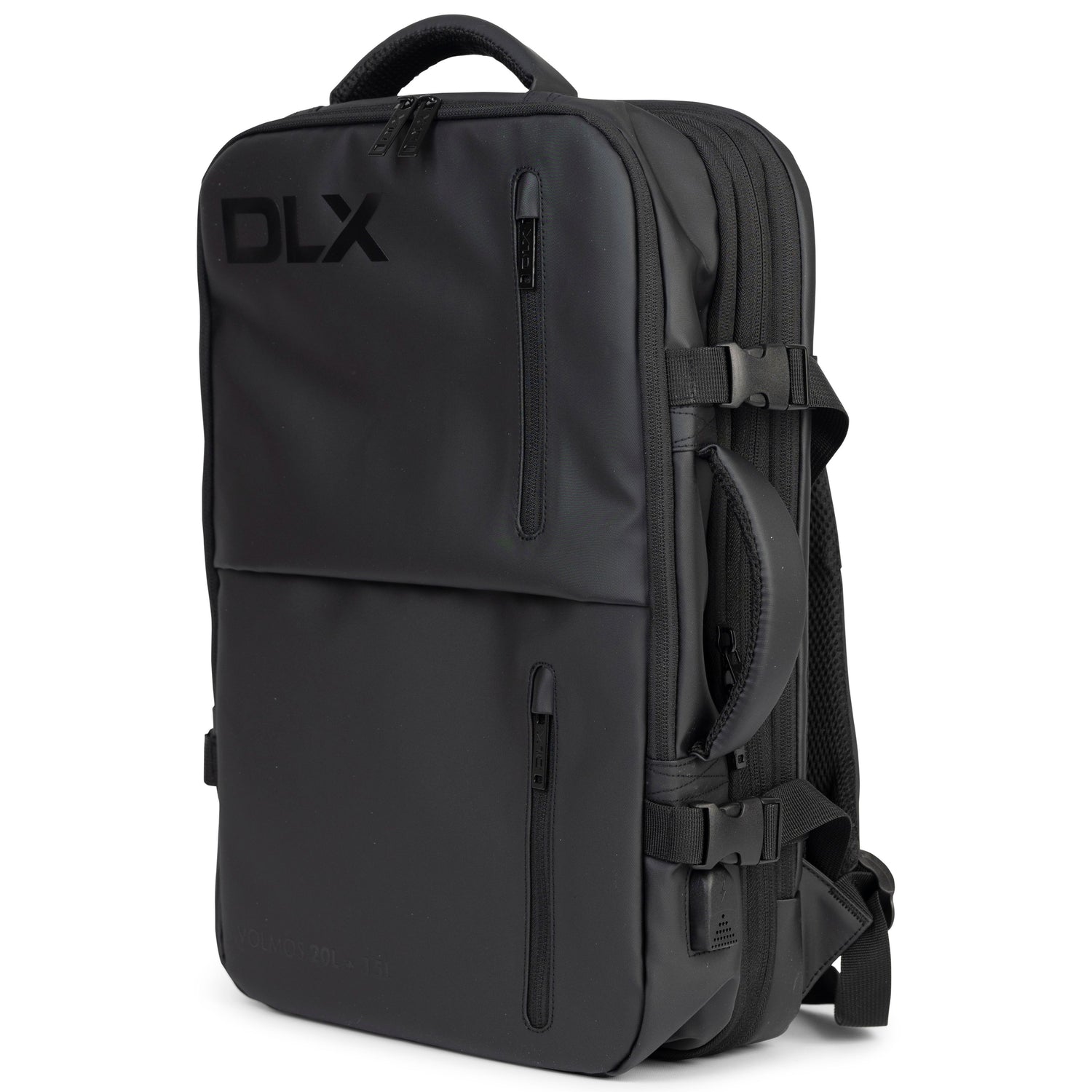 travel rucksack black expandable