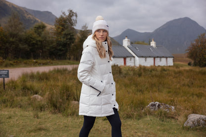Lainey Women's DLX Longer Length Waterproof Down Jacket in White