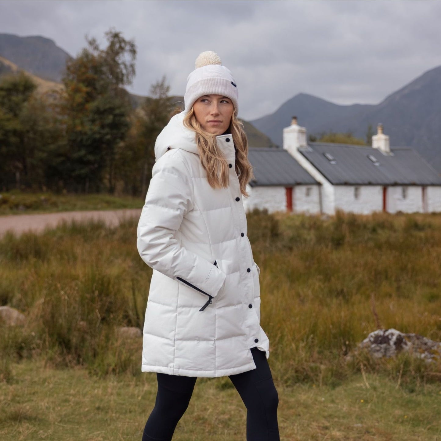 Lainey Women's DLX Longer Length Waterproof Down Jacket in White