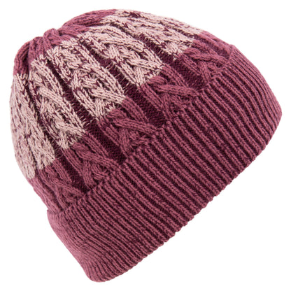 Zindy Womens Knitted Lined Hat in Fig