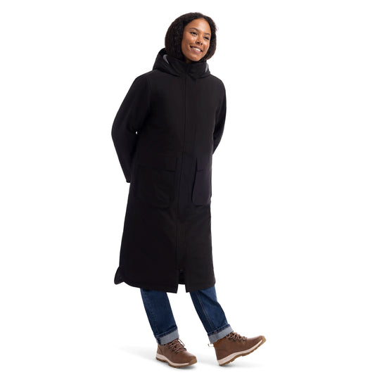 Abby Women's Long Padded Waterproof Coat in Black