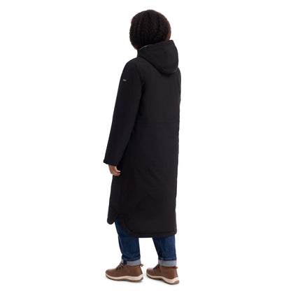 Abby Women's Long Padded Waterproof Coat in Black
