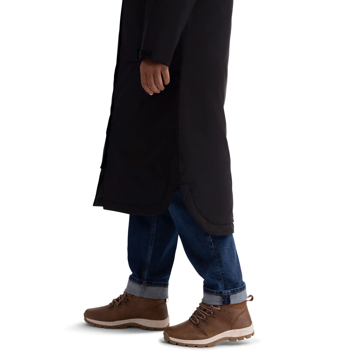 Abby Women's Long Padded Waterproof Coat in Black