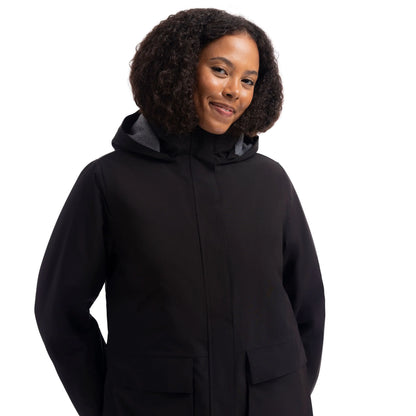 Abby Women's Long Padded Waterproof Coat in Black