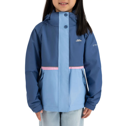 Allora Girls' Unpadded Waterproof Rain Jacket in Bluetone