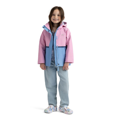 Allora Girls' Unpadded Waterproof Rain Jacket in SweetPink