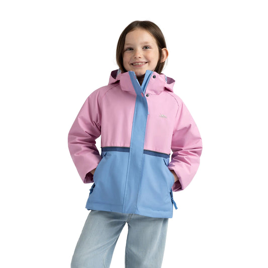Allora Girls' Unpadded Waterproof Rain Jacket in SweetPink