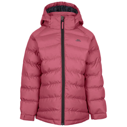 Amira Girls' Hooded Waterproof Padded Jacket in Rose Blush