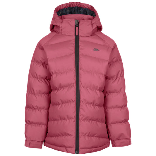 Amira Girls' Hooded Waterproof Padded Jacket in Rose Blush