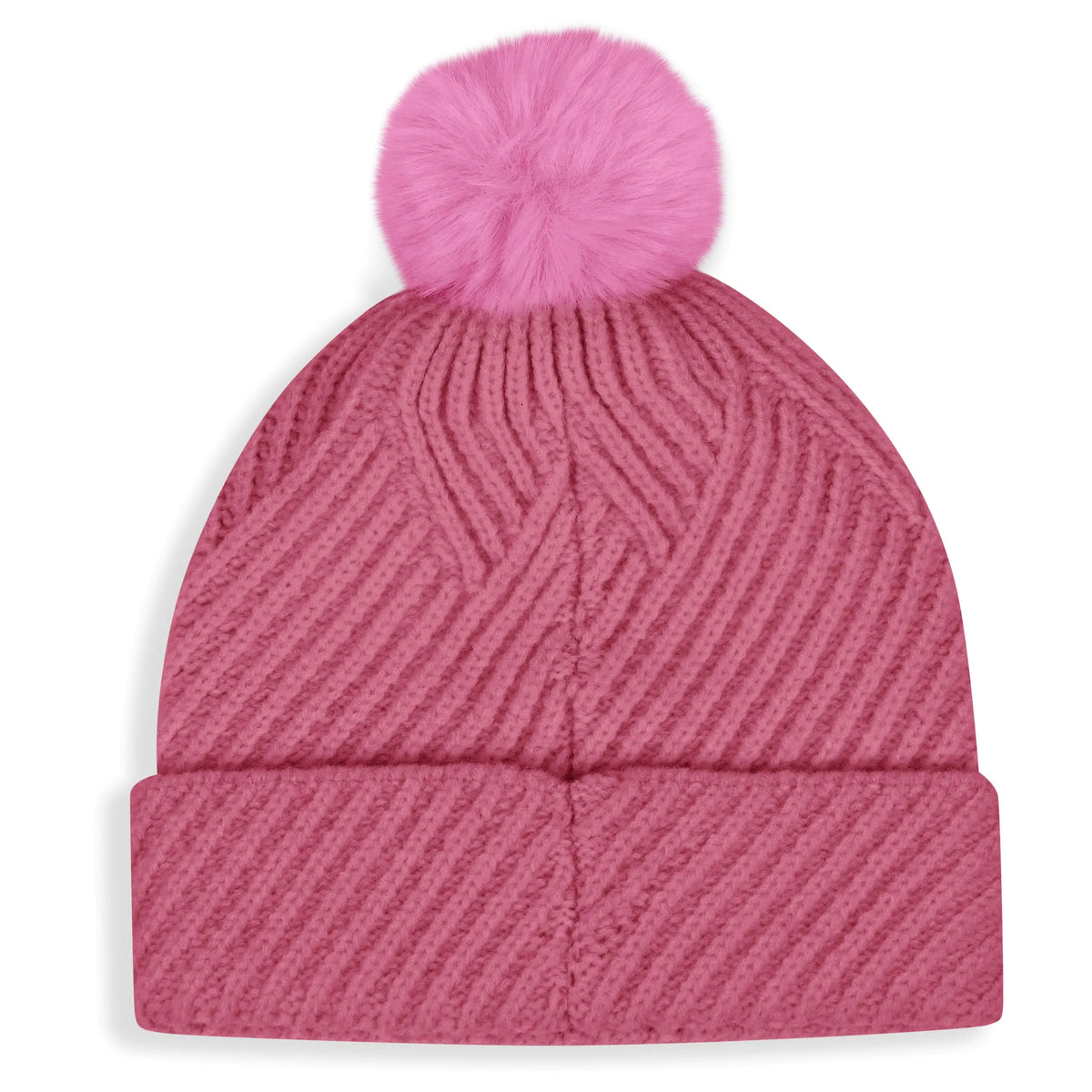 Anala Women's Knitted Bobble Hat in Faded Rose