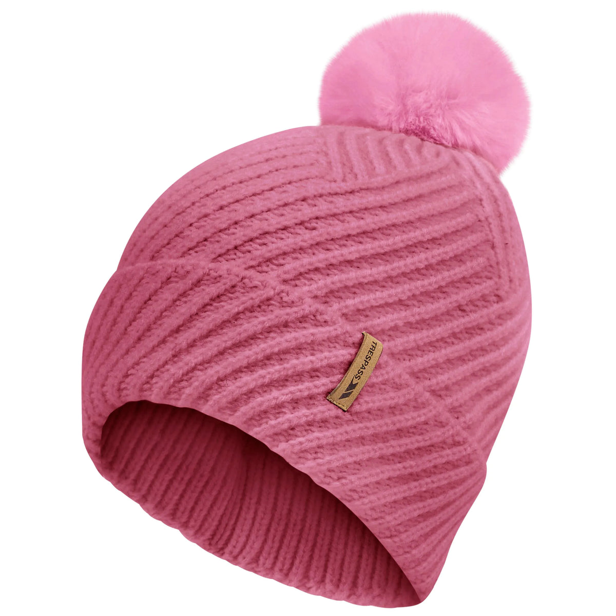 Anala Women's Knitted Bobble Hat in Faded Rose