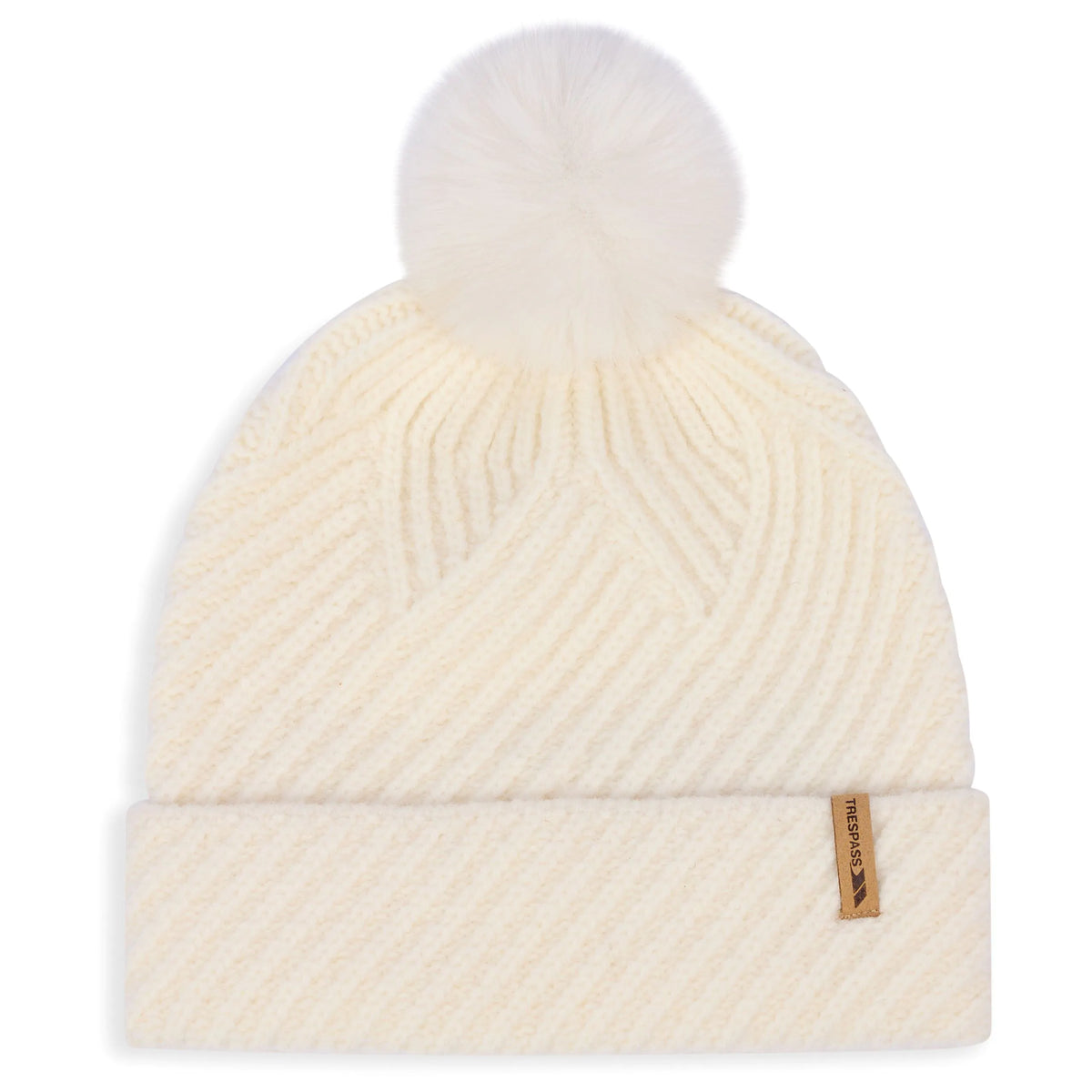 Anala Women's Knitted Bobble Hat in Ghost