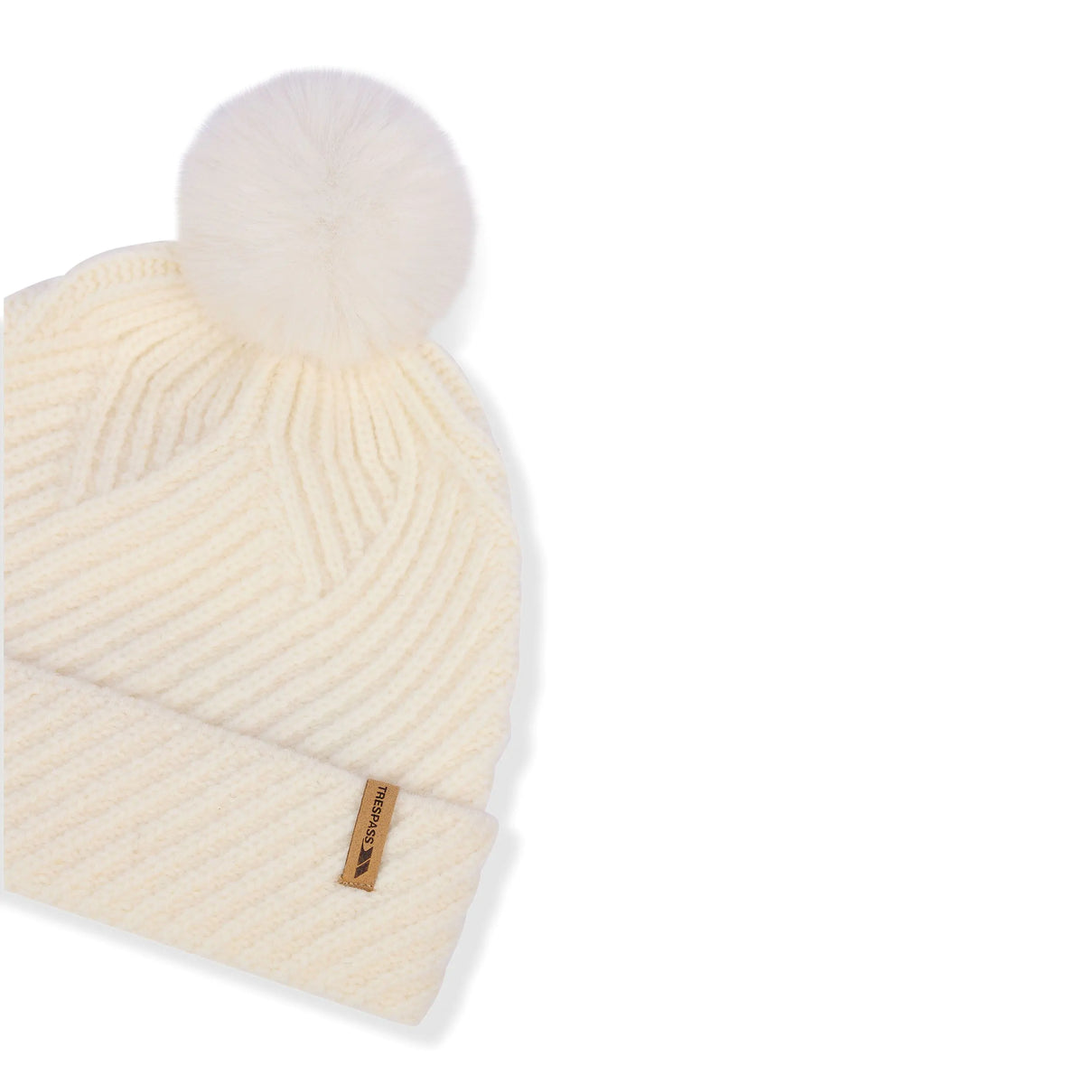 Anala Women's Knitted Bobble Hat in Ghost