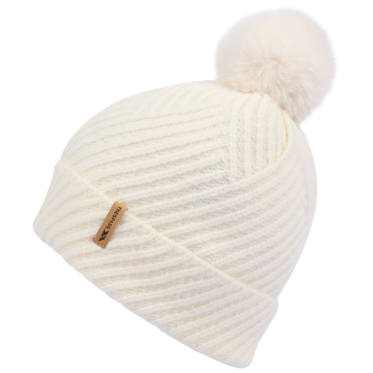 Anala Women's Knitted Bobble Hat in Ghost