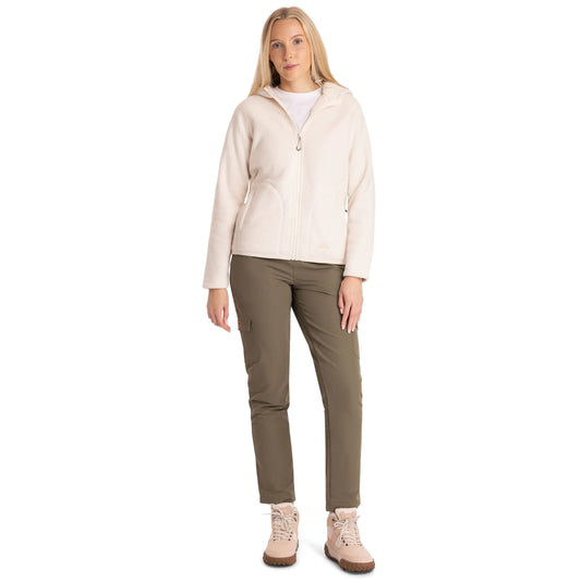 Backstay Women's Heavyweight Full Zip Fleece Hoodie in Ghost