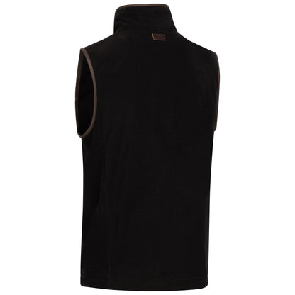 Bernary Mens Full Zip Fleece Gilet in Black