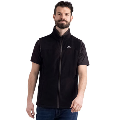 Bernary Mens Full Zip Fleece Gilet in Black
