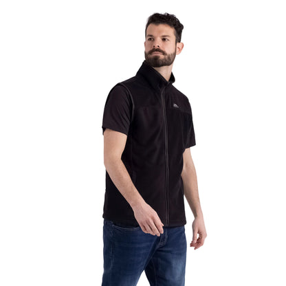 Bernary Mens Full Zip Fleece Gilet in Black