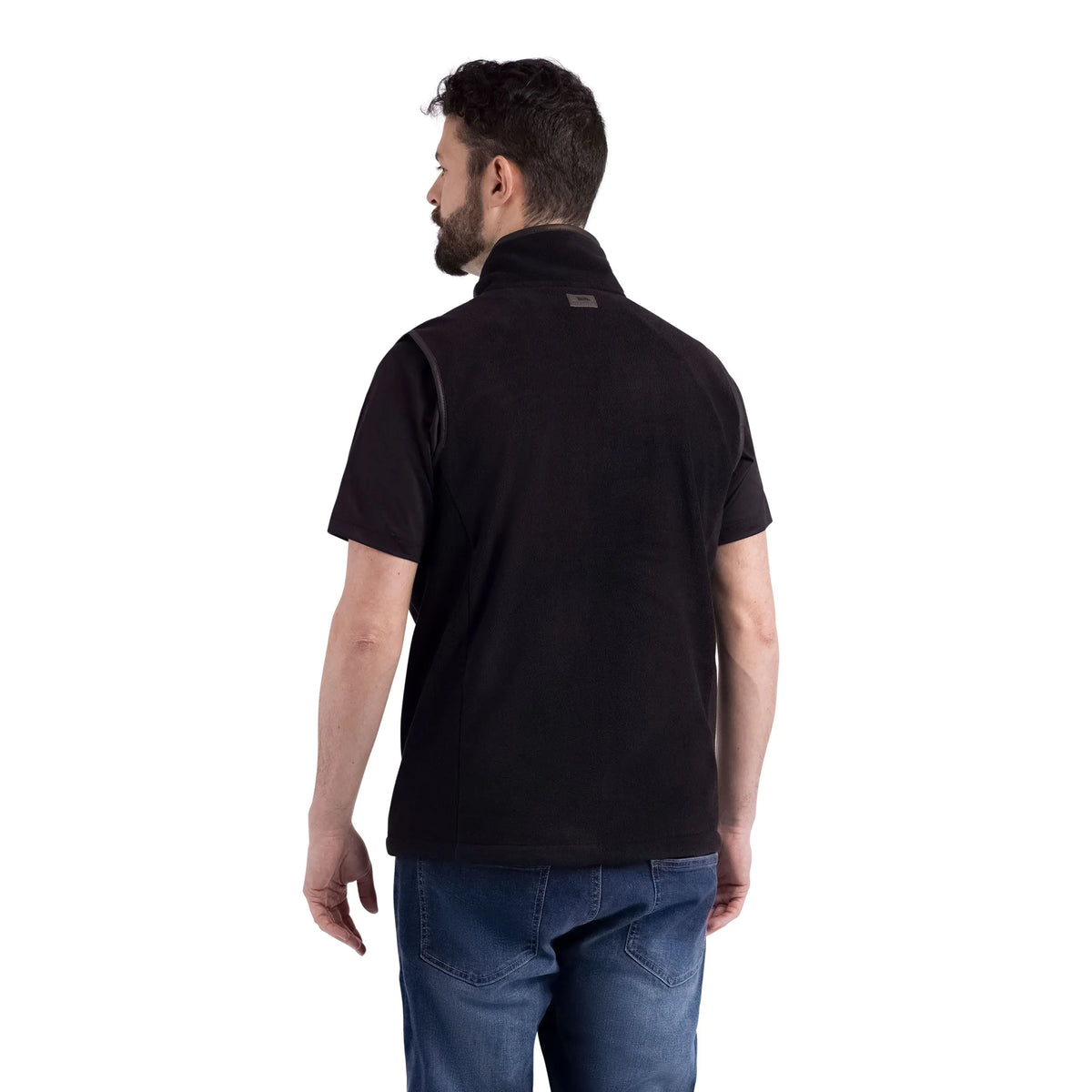 Bernary Mens Full Zip Fleece Gilet in Black