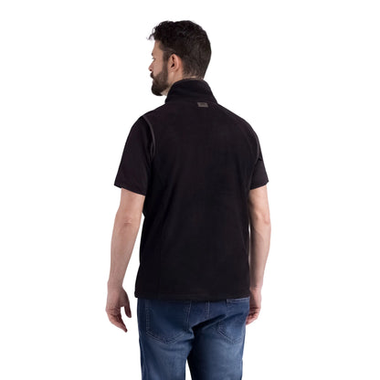 Bernary Mens Full Zip Fleece Gilet in Black