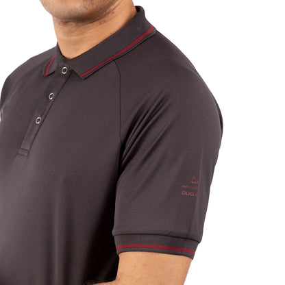 Bonington Mens Quick Dry Polo Top in Dark Grey