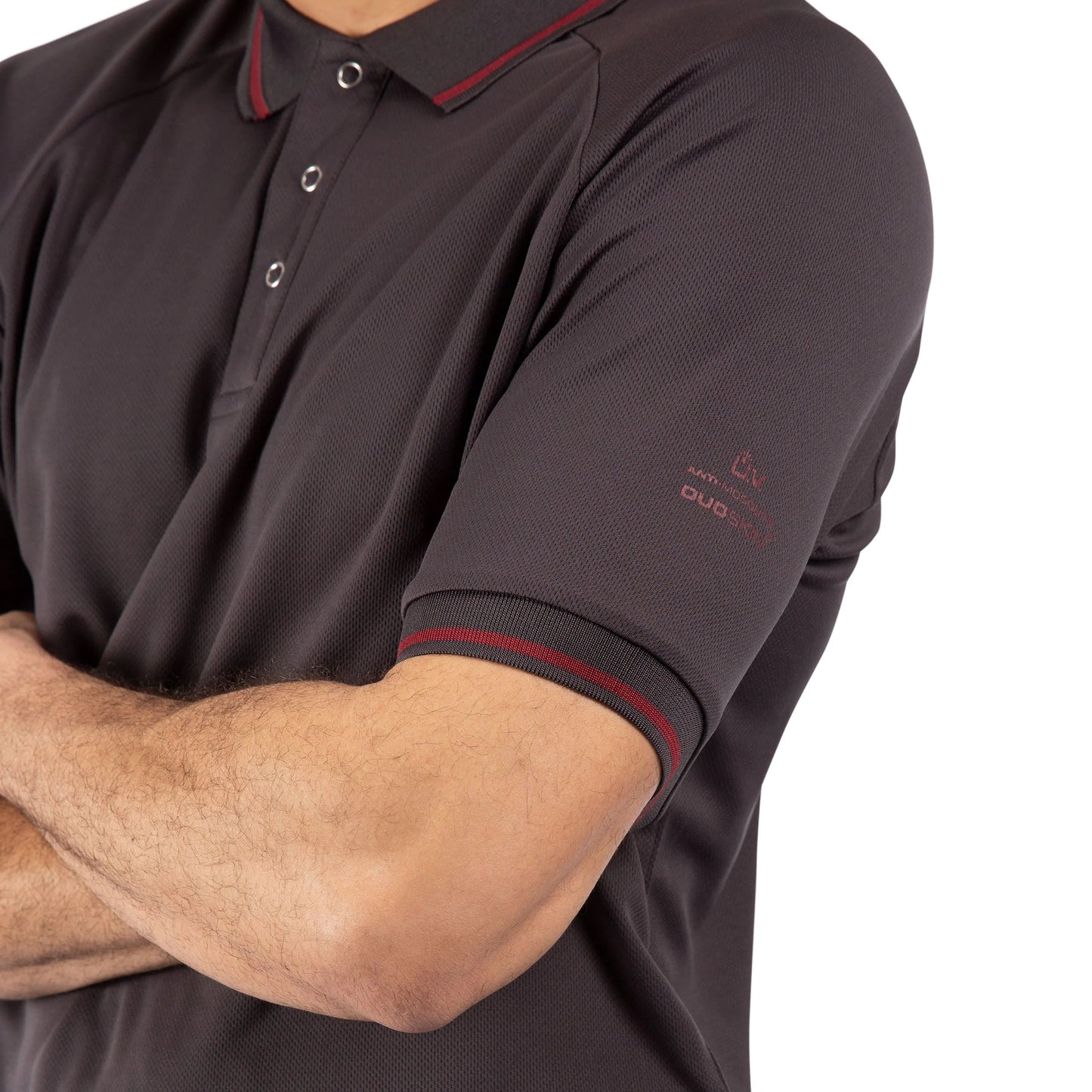 Bonington Mens Quick Dry Polo Top in Dark Grey