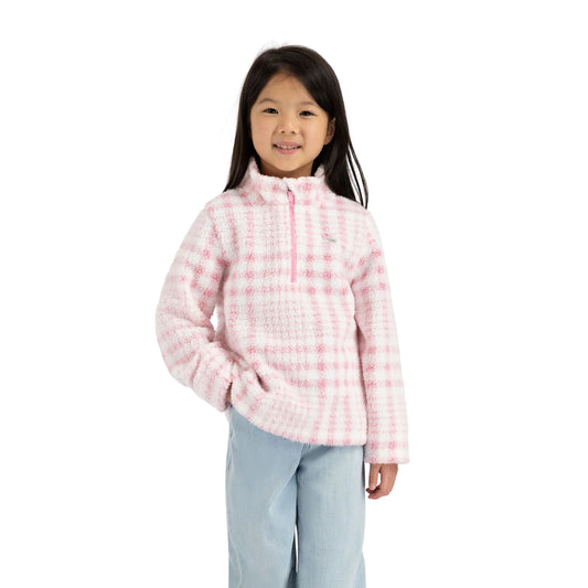 Booker Girls Half Zip Fleece in Sweet Pink