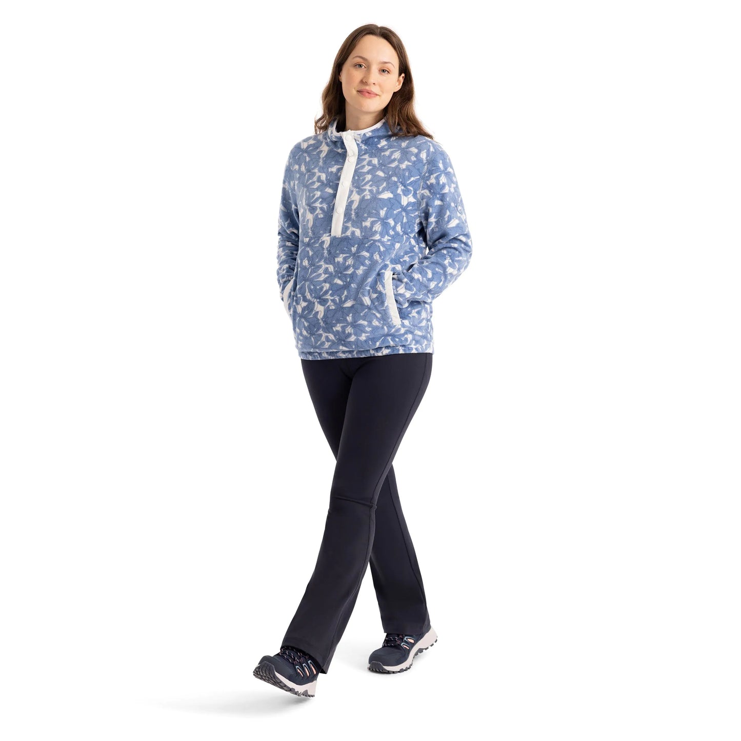 Breker Womens 1/2 Zip Fleece in Cobalt
