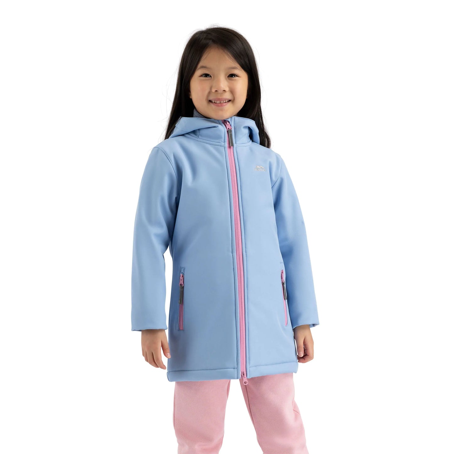 Brennagh Girls Longer Length Softshell Jacket in Cornflower