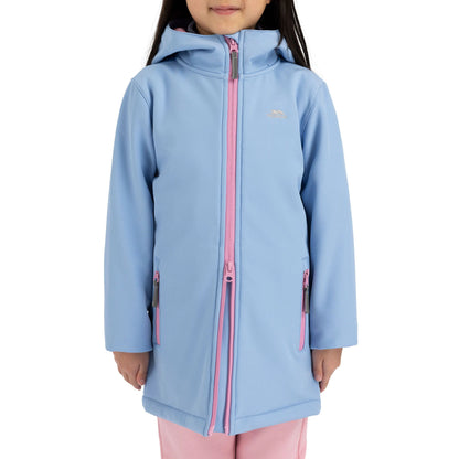 Brennagh Girls Longer Length Softshell Jacket in Cornflower