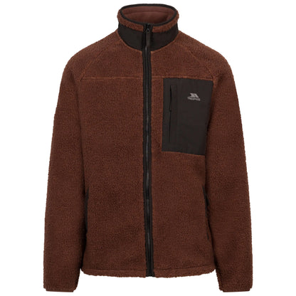Brookes Men's Heavyweight Borg Fleece Jacket in Dark Brown