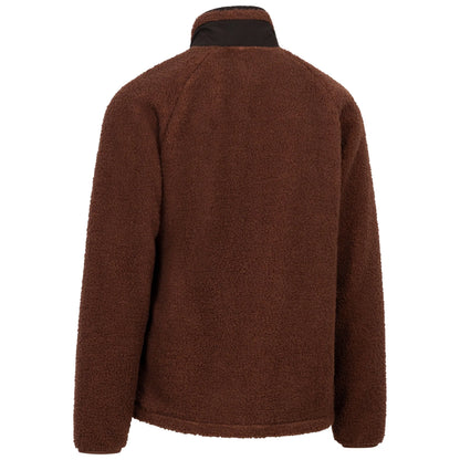 Brookes Men's Heavyweight Borg Fleece Jacket in Dark Brown