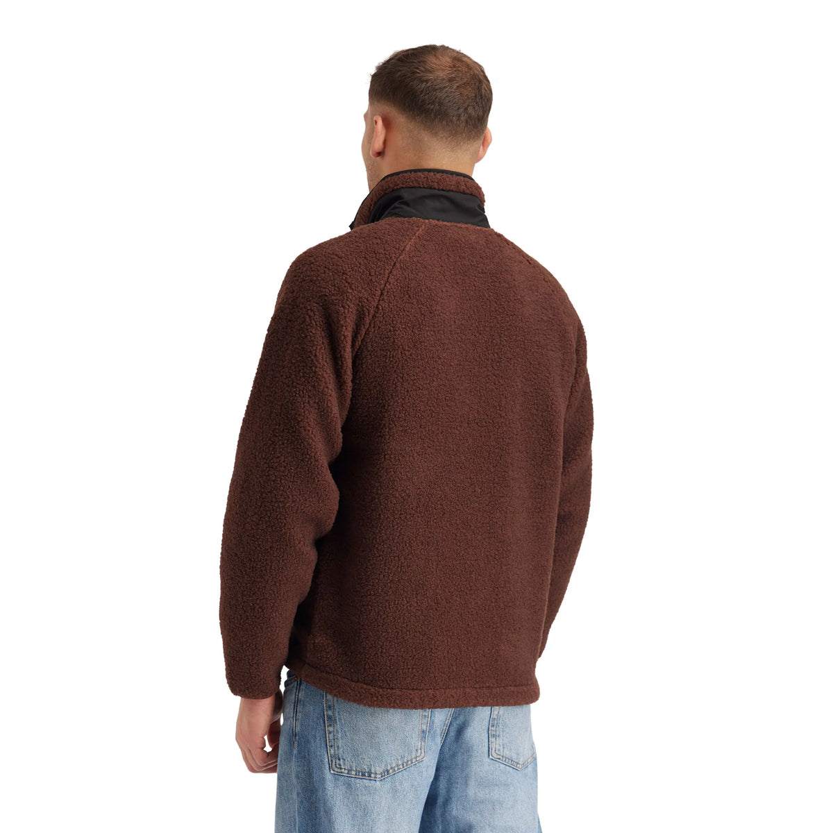 Brookes Men's Heavyweight Borg Fleece Jacket in Dark Brown