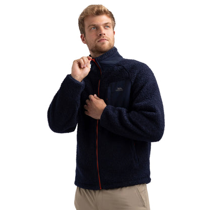 Brookes Men's Heavyweight Borg Fleece Jacket in Navy