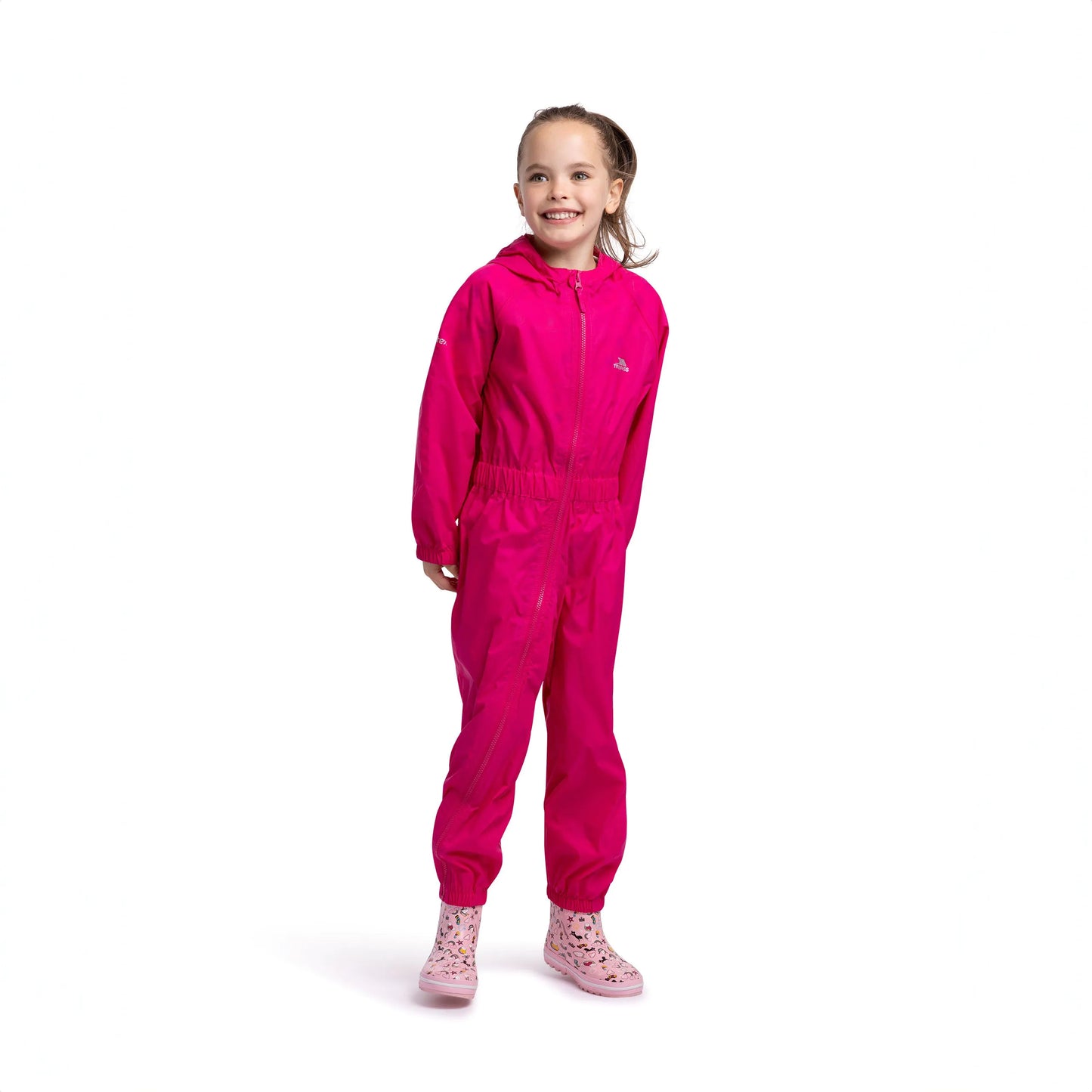 Button Waterproof Babies' & Childs' Unpadded Rain Suit in Pink