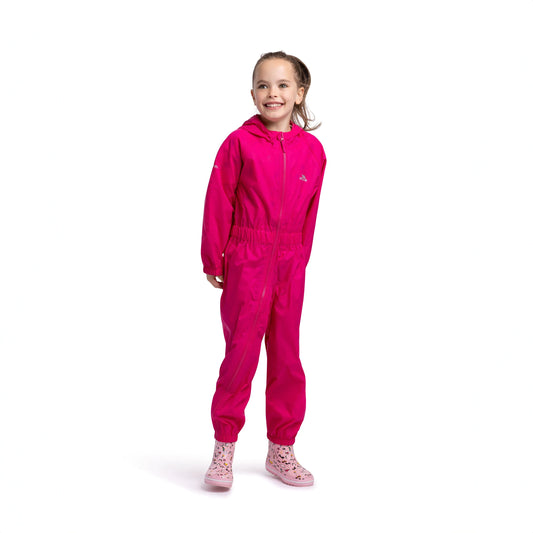 Button Waterproof Babies' & Childs' Unpadded Rain Suit in Pink