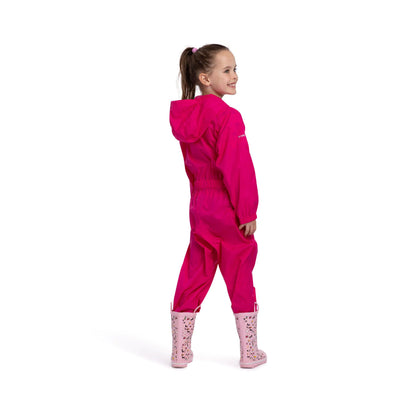 Button Waterproof Babies' & Childs' Unpadded Rain Suit in Pink