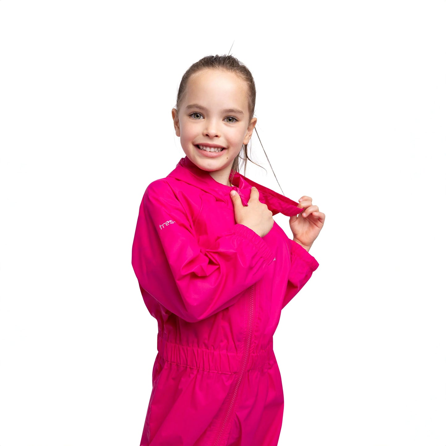 Button Waterproof Babies' & Childs' Unpadded Rain Suit in Pink