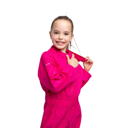 Button Waterproof Babies' & Childs' Unpadded Rain Suit in Pink