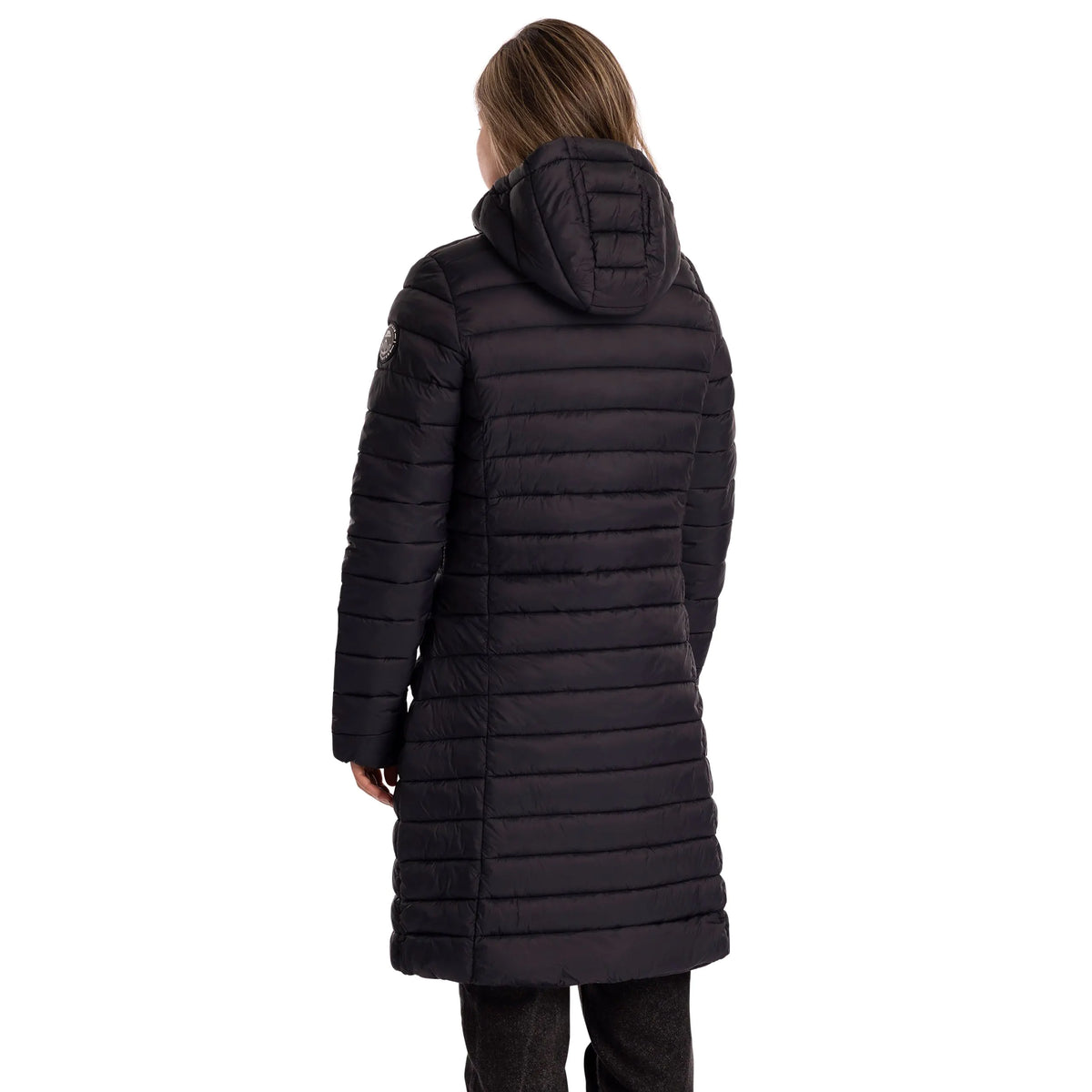 Dorothea Women's Long Puffer Coat in Black