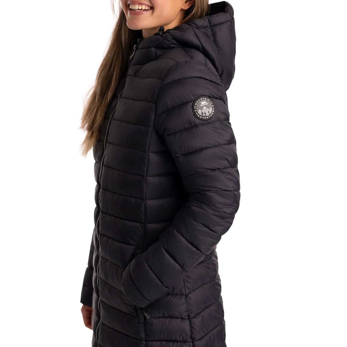 Dorothea Women's Long Puffer Coat in Black