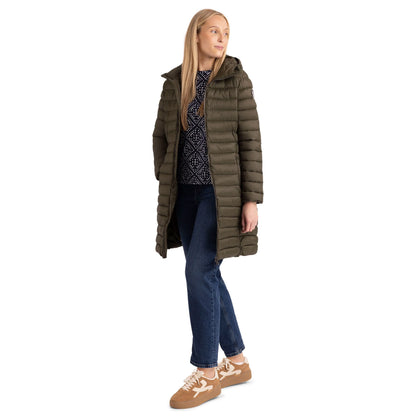 Dorothea Women's Long Puffer Coat in Dark Vine