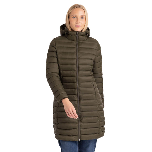 Dorothea Women's Long Puffer Coat in Dark Vine