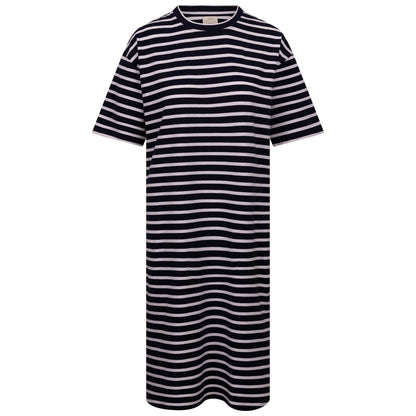 Elayna Womens Midi Dress in Navy Stripe