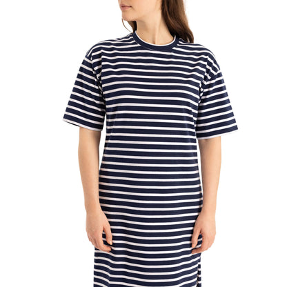 Elayna Womens Midi Dress in Navy Stripe