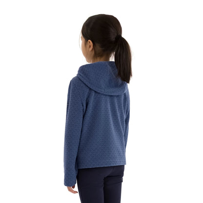 Everild Unisex Kids Full Zip Hooded Fleece in Bluetone